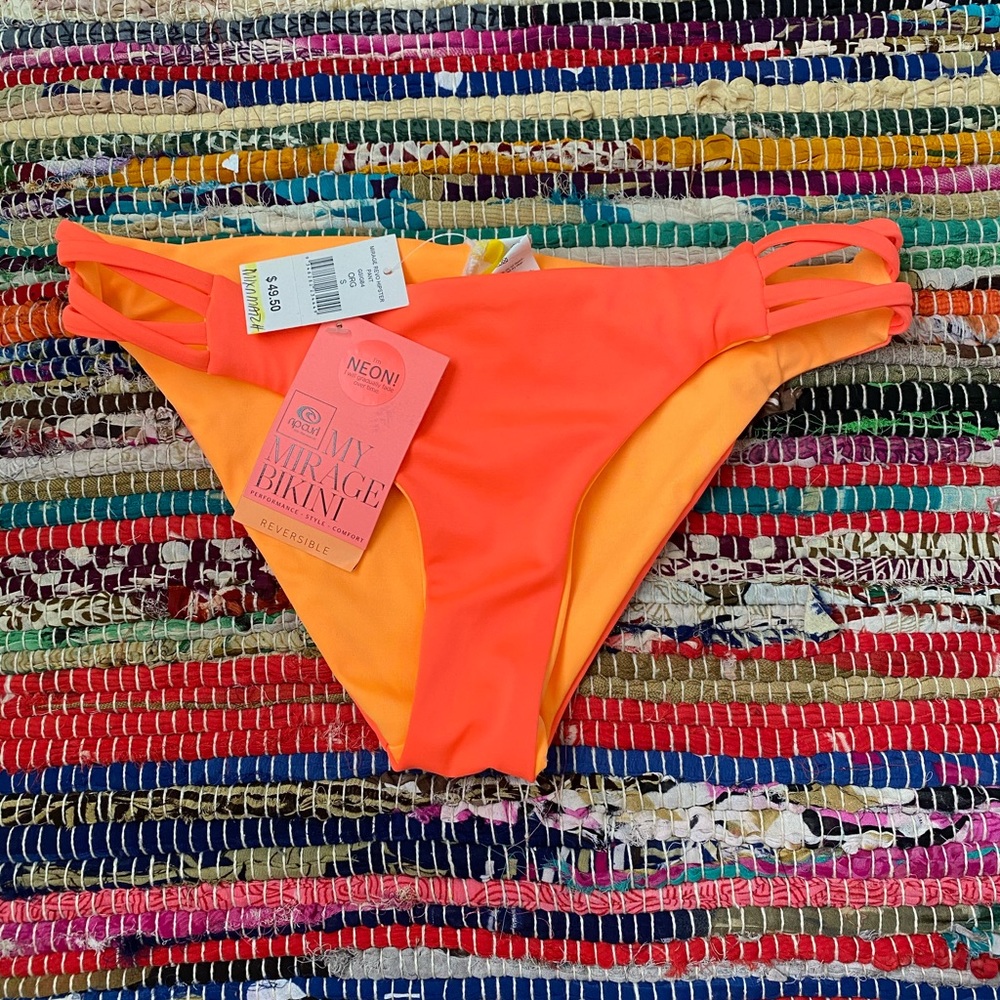 Rip Curl Neon Orange & Yellow Reversible Bikini Bottom